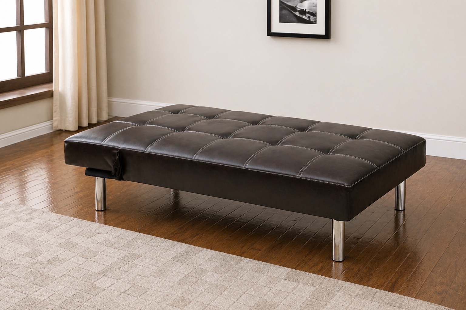 Leather sofa bed - Image 2