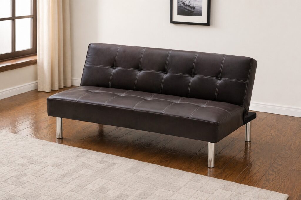 Leather sofa bed