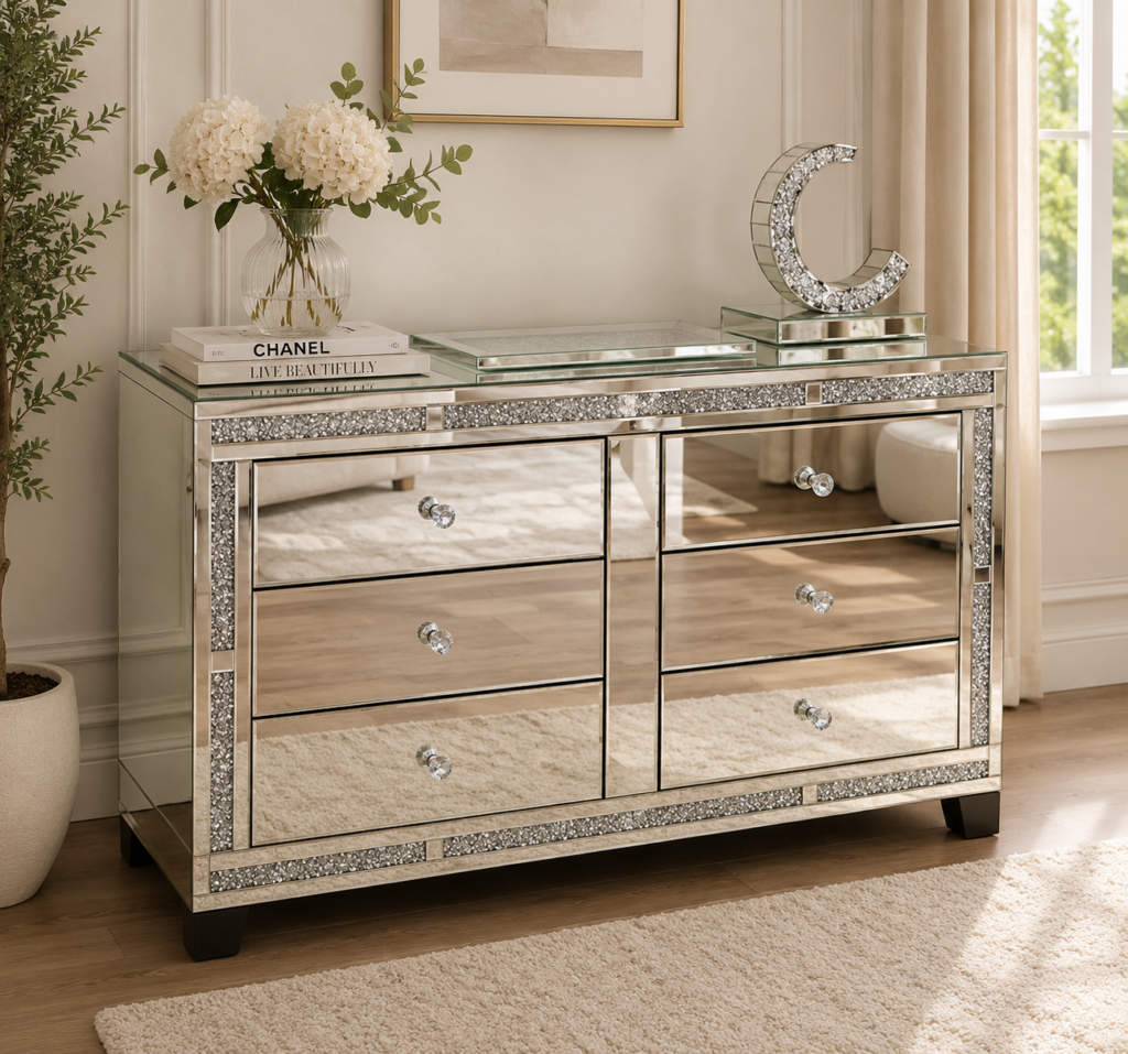 Mirrored 6 Drawer Chest of Drawers