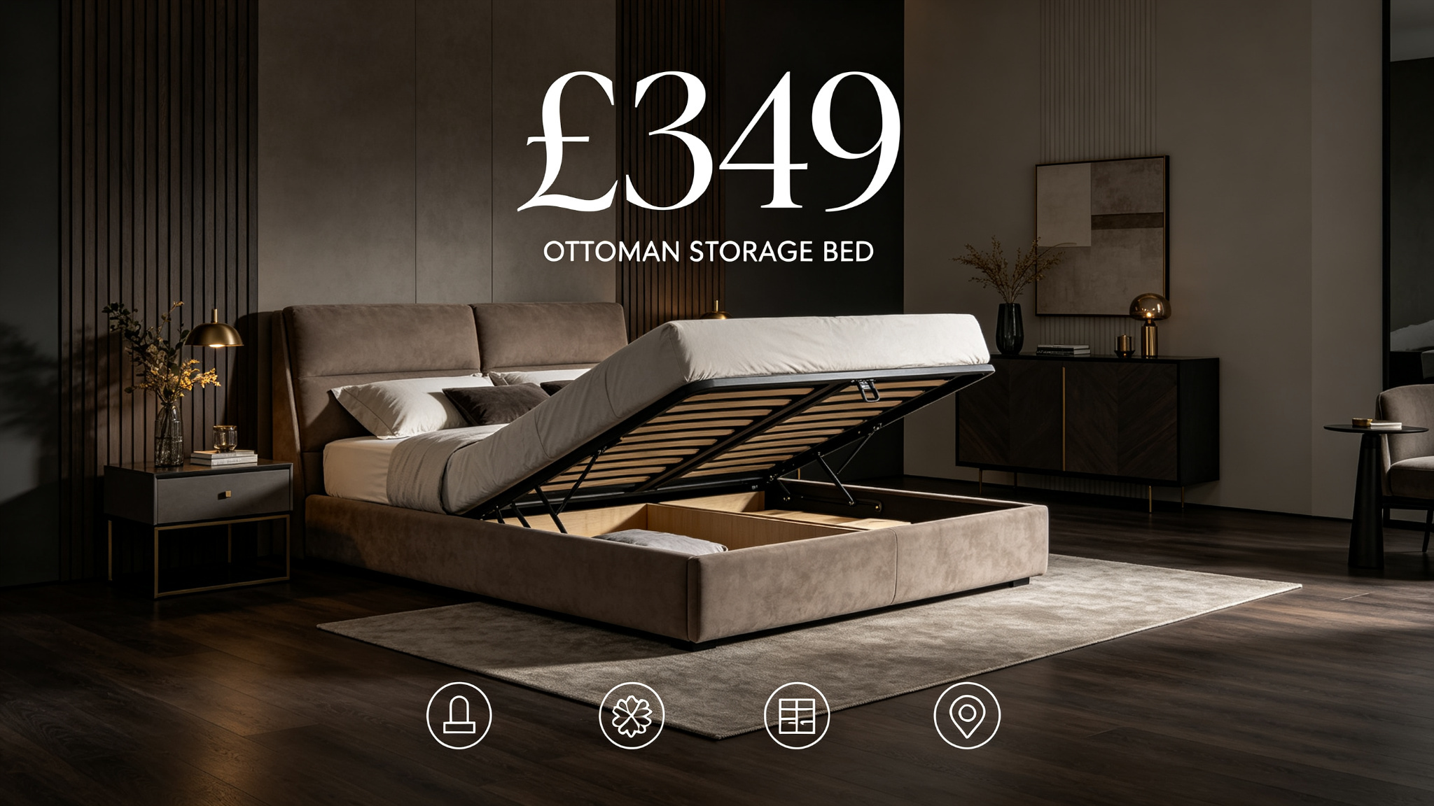 Ottoman storage bed offer from £349